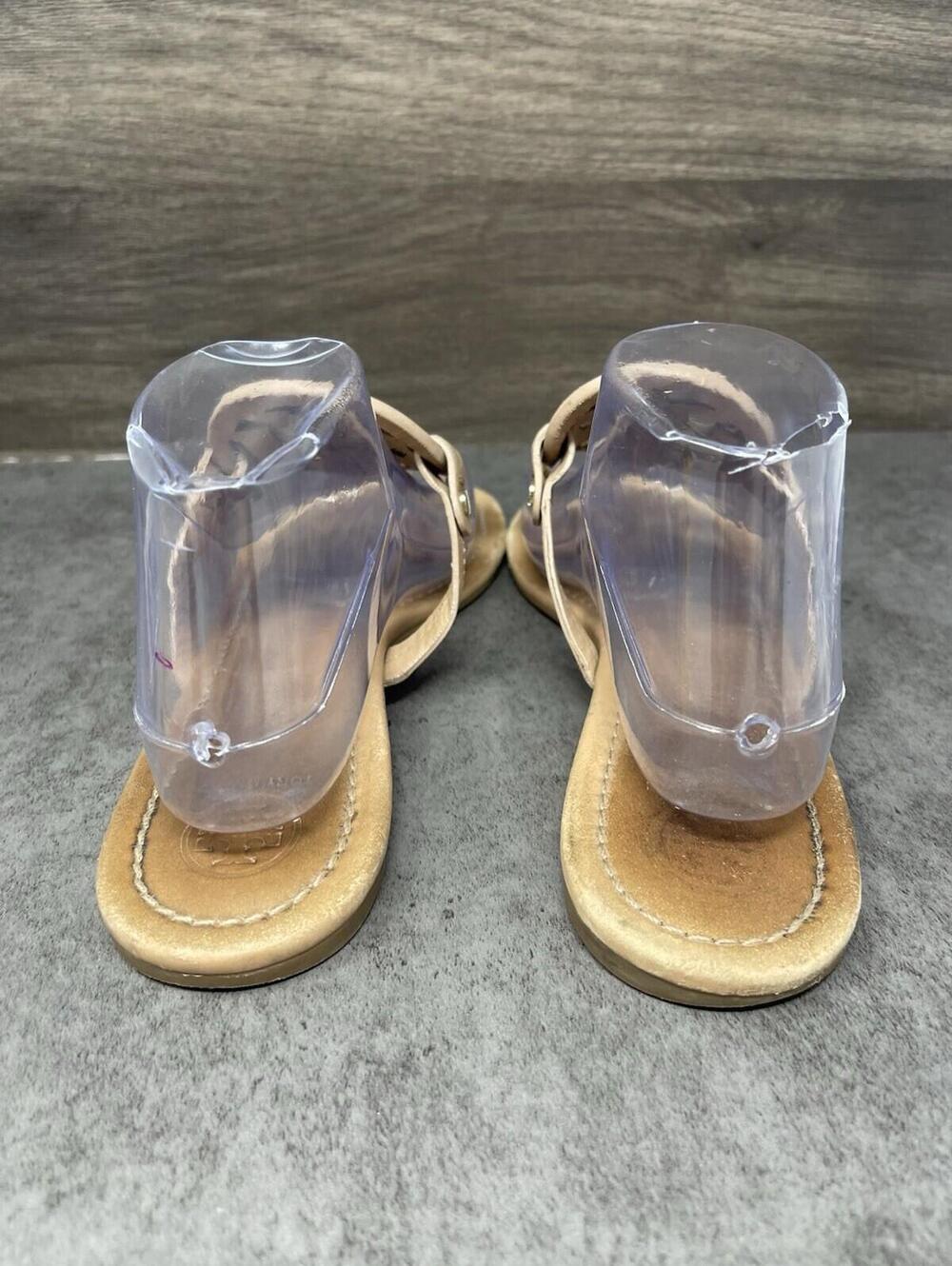 Tory Burch Miller Sandals Womens Size 10 Brown Leather Logo Thong Flip Flop - Picture 6 of 9